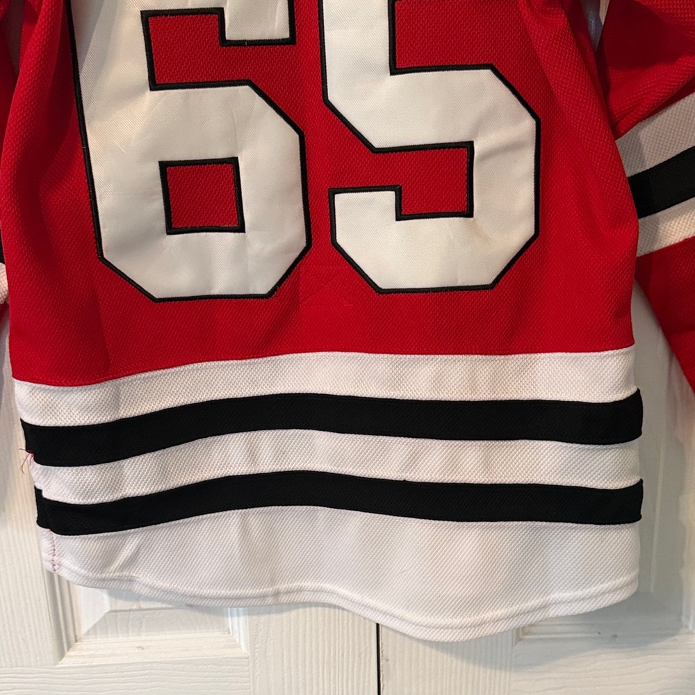 Chicago Blackhawks Shaw #65 NHL 2015 Stanley Cup Champion Reebok Jersey Size S/M - Picture 8 of 9